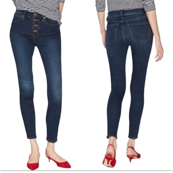J Crew Button Fly High Rise Skinny Jeans Excellent Size 29 - Picture 8 of 9